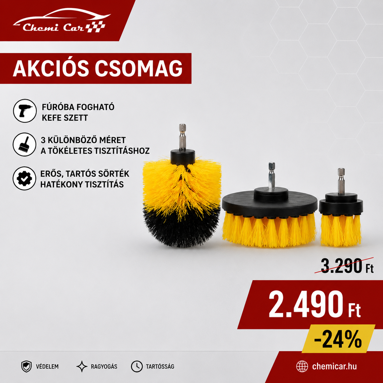 Fúróba fogható tisztító kefe szett