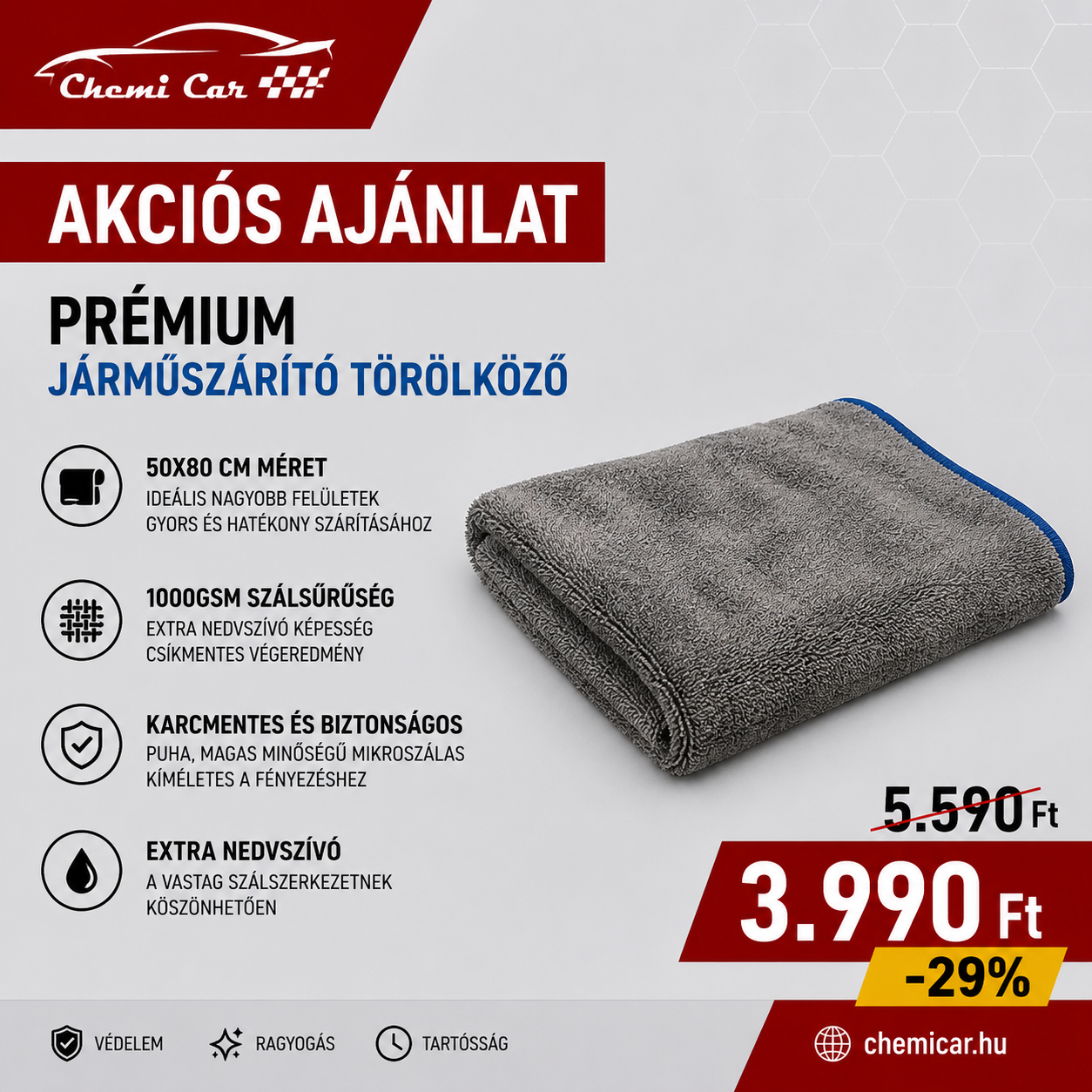 Járműszárító törölköző AKCIÓ